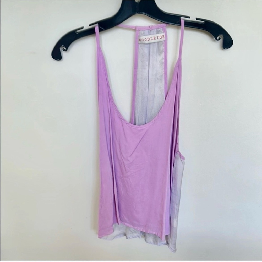Woodleigh Silk Racerback Tank - Lilac with sheer back - Size M - Picture 3 of 6